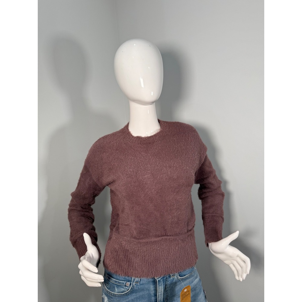 HIPPIC ROSE JUNIORS' COZY DROP-SHOULDER EYELASH‎ LUREX CREWNECK SWEATER XS - Picture 6 of 10